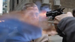 Kara catching a bullet.