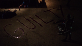 Guilty written with blood