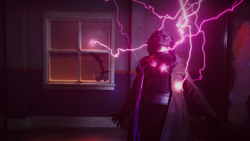 Psych emitting purple lightning