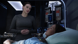 Lena observing Samantha's condition