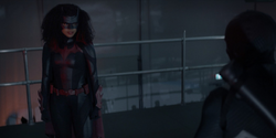 Batwoman meets Wolf Spider.
