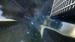 A singularidade acima de Central City.