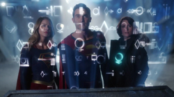 Supergirl, Superman and Alex at the Fortress of Solitude