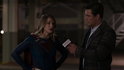 Supergirl is interviewed by William