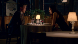 Oliver and Helena at a restaurant