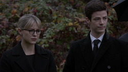 Barry and Kara at Oliver's funeral