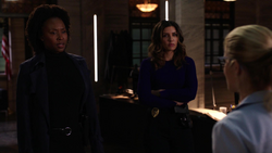 Dinah and Watson being recruited by Rene and Felicity