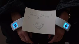 Supergirl leaves a present for the DEO