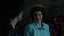 Charlie as Elizabeth II