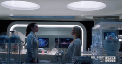 Lena Luthor and Hope in Lena's lab