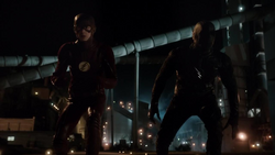 The Flash and Zoom about to race