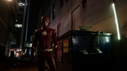 The Flash suit in an erased future.