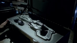 The Cold Gun and its complimentary goggles in their stolen case