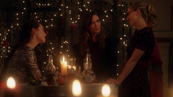 Kara, Lena and Sam at party