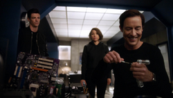 Eobard assisting Barry and Nora