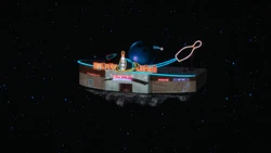 Ava sees the bowling alley in space