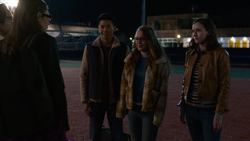 Nia and Brainy talk to young Kara, Alex, and Kenny
