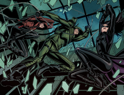 Roy, the Arrow and Huntress rescue Felicity