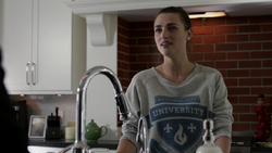 Lena's National City University sweatshirt