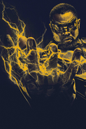 Black Lightning yellow monochrome poster