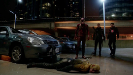 Flash, Flecha Verde y Firestorm.