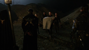 Oliver, Malcolm, Diggle, and Felicity arrive in Nanda Parbat