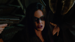 Felicity Smoak as a masked vigilante in the new reality.