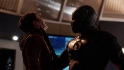 Zoom holds Barry by the throat