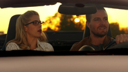 Oliver and Felicity drive off into the sunset