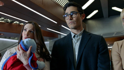 Clark, Lois and baby Jonathan during the Monitor's explanation