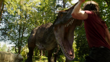 Dinosaur chases Ray Palmer