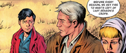 Young Kal-El with his foster parents