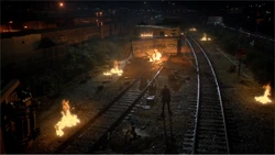 Captain Cold freezes The Flash