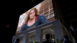 Supergirl giving her speech to the people of National City