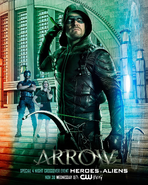 Arrow season 5 poster - Special 4 Night Crossover Event Heroes v Aliens