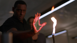 J'onn exposed at fire