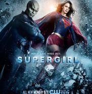 Supergirl season 2 poster - Worlds clash. Heroes unite.