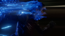 Eliza begins to dissolve into nothing.