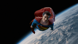 Superman (Earth-96) flies above Earth in the new multiverse