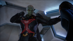 J'onn reveals true form while sparring