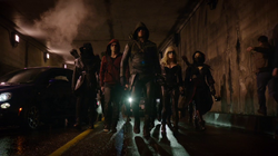 Roy Harper, Oliver Queen, Sara Lance, Nyssa al Ghul and the League of Assassins