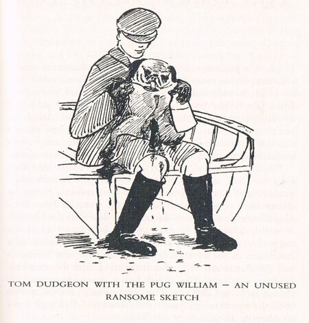 An unused sketch by Arthur Ransome of Tom, published in CFT