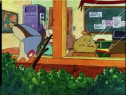 "Big Blue" appears to "mock" Binky.