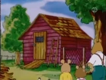 Dave's newly fixed chicken coop.