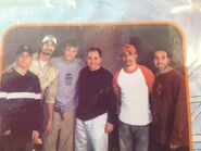 The Backstreet Boys with Marc Brown in a recording studio