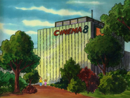 Cinema shown as a separate building