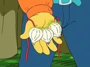 Binky shows Arthur his garlic amulet...