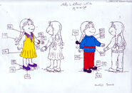 Unused alternate outfit design for Muffy from the production of "Arthur's Perfect Christmas" by Richard Morris