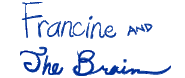 Francine and Brain's signatures from the Arthur's Guide to Children's Hospital Boston website feature
