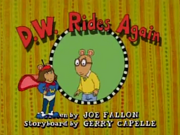 D.W. Rides Again Title Card